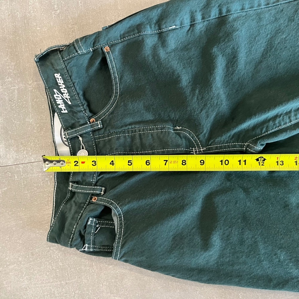 PacSun Land Rover High Waisted Straight Leg Jeans Green Contrast Stitch Size 22 - Picture 7 of 7